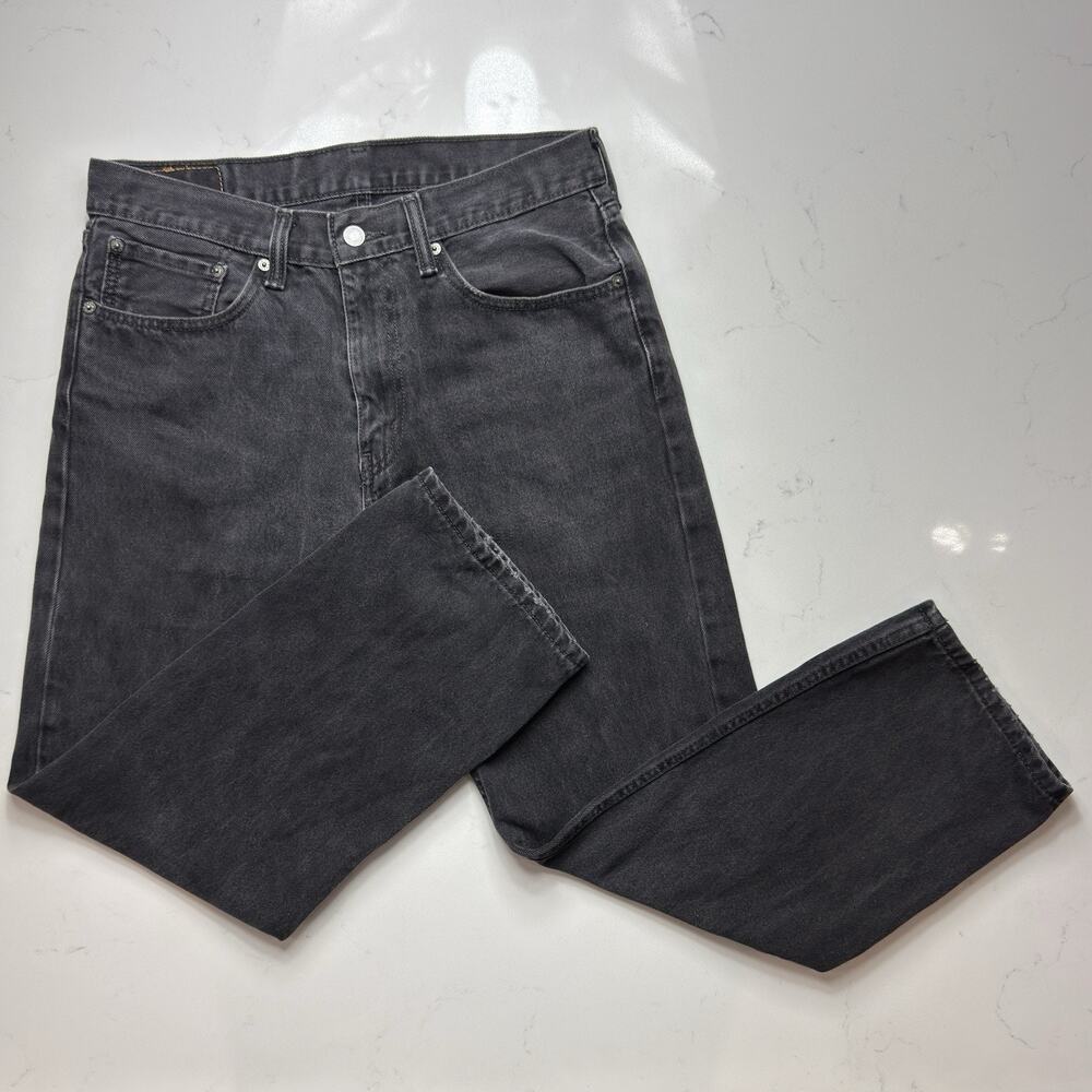Levi's 505 Jeans Men 34x29 Black Regular Fit Straight Leg Stretch Denim Classic